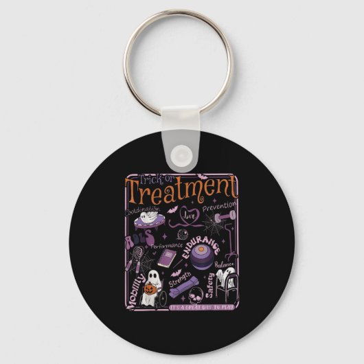 Trick or PT Fysiotherapie Therast Halloween Sleutelhanger (Voorkant)