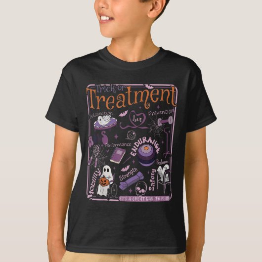Trick or PT Fysiotherapie Therast Halloween T-shirt (Voorkant)