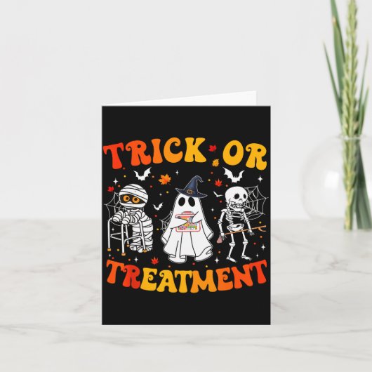 Trick Or Pt Physical Therapy Therast Halloween  Kaart (Voorkant)