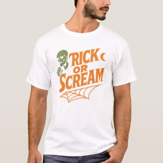 Trick or Scream - Retro Zombie Halloween Kunst T-shirt