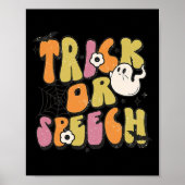 Trick or Speech Groovy Halloween Speech Pathologie Poster (Voorkant)