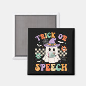 Trick or Speech Halloween SLP Retro Speech Therapy Magneet (Voorkant / Achterkant)