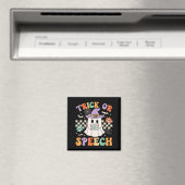 Trick or Speech Halloween SLP Retro Speech Therapy Magneet (Insitu (Vaatwasser))
