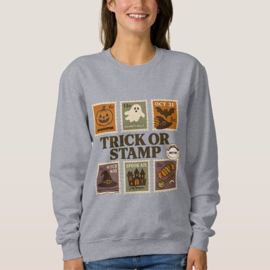 "Trick or Stamp Halloween Shirt - Verzending (Voorkant)