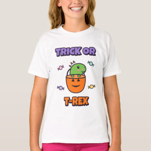 Trick or T-Rex Dinosaur Kinder Halloween T-Shirt
