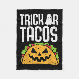 Trick or Tacos Halloween Mexicaanse Kostuum Mannen Fleece Deken