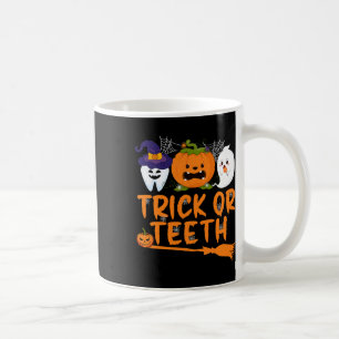 Trick Or Tanden Grappige Tandarts Halloween Tandhe Koffiemok