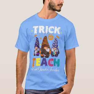 Trick or Teach 2e graad leraar Halloween Gnome S T-shirt