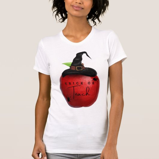 Trick or Teach Apple Teacher Tshirt (Voorkant)