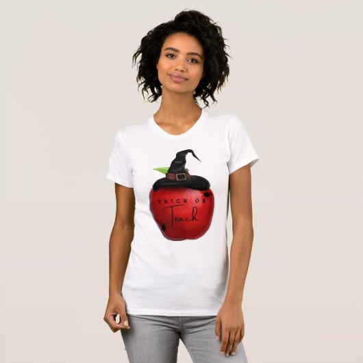 Trick or Teach Apple Teacher Tshirt (Voorkant volledig)