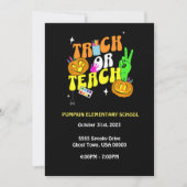 Trick or Teach bewerkbare pompoen uitnodiging (Voorkant)