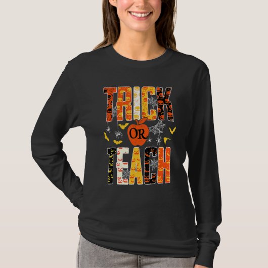Trick Or Teach Cute Halloween Teacher T-shirt (Voorkant)