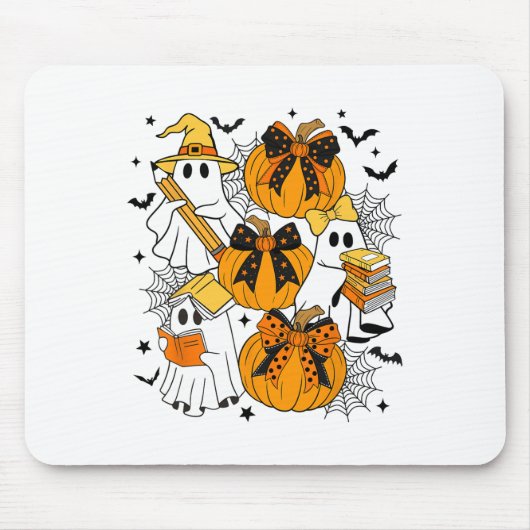 Trick or Teach Ghost Teacher Halloween Retro Flora Muismat (Voorkant)