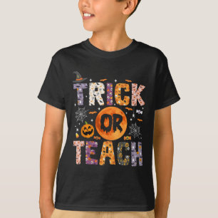 Trick or Teach Grappige Leraren Halloween Geest T-shirt