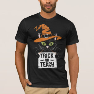 Trick Or Teach Groovy Leraar Halloween Retro T-shirt