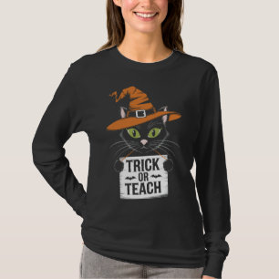 Trick Or Teach Groovy Leraar Halloween Retro T-shirt
