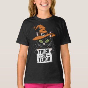 Trick Or Teach Groovy Leraar Halloween Retro T-shirt