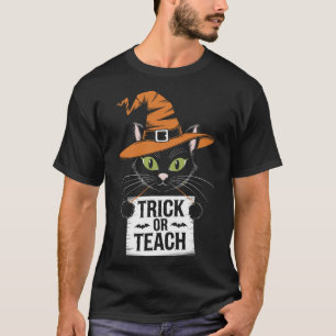 Trick Or Teach Groovy Leraar Halloween Retro T-shirt
