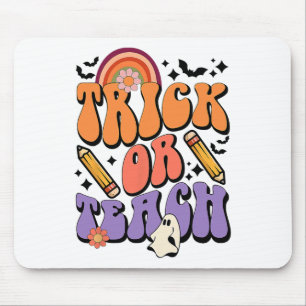 Trick or Teach Groovy Teacher Ghost Funny Hallowee Muismat