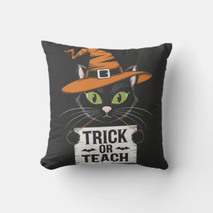 Trick or Teach Halloween Kat - Grappige Leraar Kussen