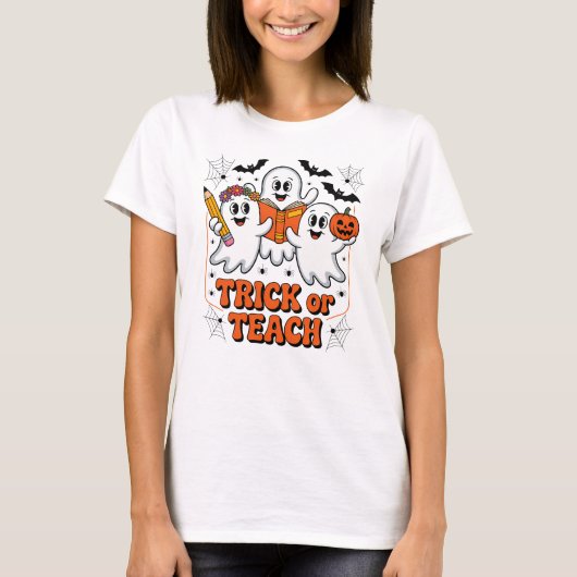 Trick Or Teach Halloween Leraar T-shirt (Voorkant)