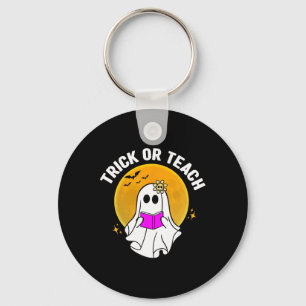 Trick or Teach Halloween Leraar Vrouwen Ghost Teac Sleutelhanger