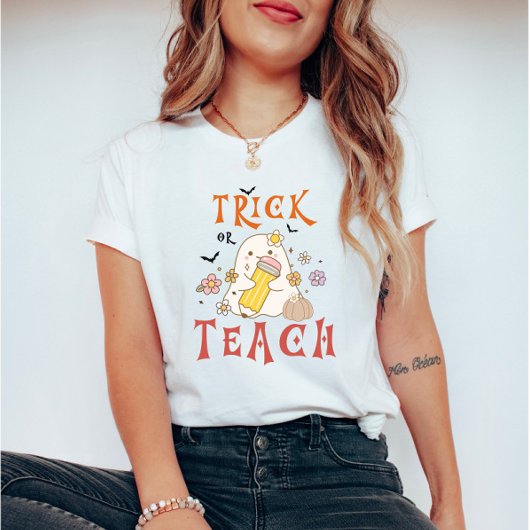 Trick or Teach Halloween Leraren T-shirt