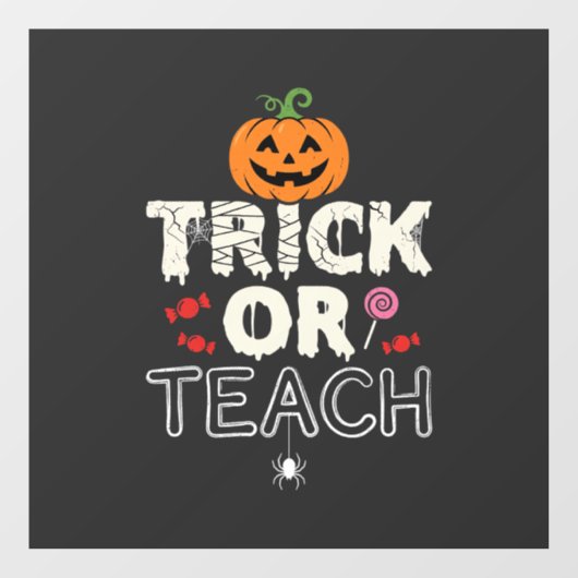 Trick or Teach Halloween Onderwijzer Ontwerp (2)_1 Raamsticker (Vel)