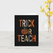 Trick or Teach Halloween School Classroom Herfst o Kaart (Gele Bloem)