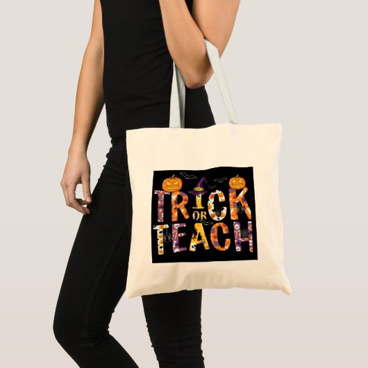 Trick or Teach/Halloween/Treat/Book/Laptop Tote Bag (Voorkant (product))