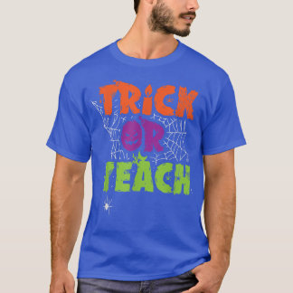 Trick or Teach Lazy Halloween Costume Funny Teache T-shirt