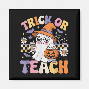 Trick Or Teach Leraar Groovy Geest Grappig Hallowe Magneet
