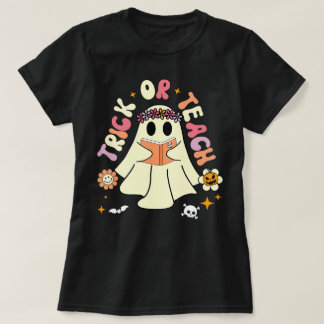 Trick or Teach Leraar Retro Vintage T-shirt