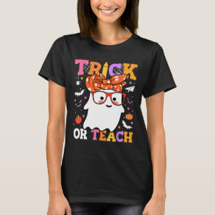 Trick or Teach Leraren Gelukkig Halloween Ghost Me T-shirt