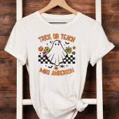 Trick or Teach Retro Ghost Teacher Halloween T-shirt