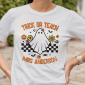 Trick or Teach Retro Ghost Teacher Halloween T-shirt