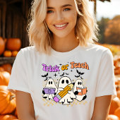 Trick or Teach Retro Halloween Leraar Tshirt