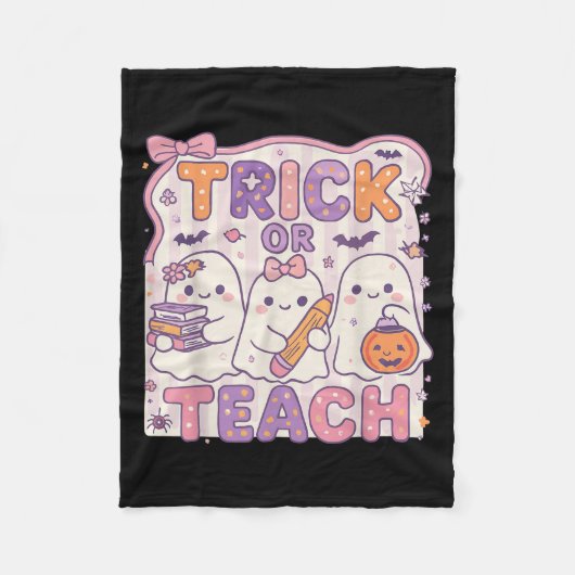 Trick Or Teach Retro Halloween Teacher Look  Fleece Deken (Voorkant)