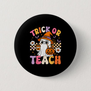Trick or Teach Schattigee Ghost Coffee Pumpkins Ha Ronde Button 5,7 Cm