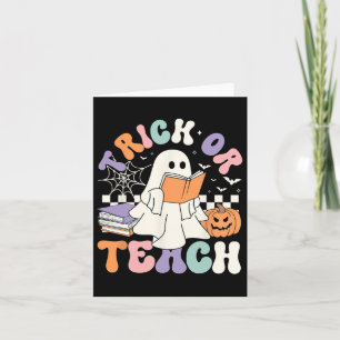Trick or Teach Spooky Teacher Schattige Ghost Lees Kaart