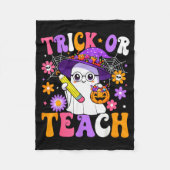 Trick Or Teach Teacher Ghost Teaching Fun Hallowee Fleece Deken (Voorkant)