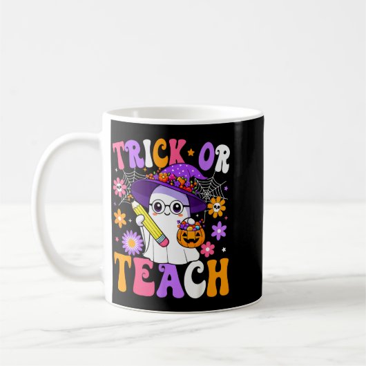 Trick Or Teach Teacher Ghost Teaching Fun Hallowee Koffiemok (Links)