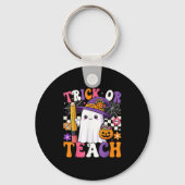 Trick Or Teach Teacher Pencil Ghost Funny Hallowee Sleutelhanger (Voorkant)