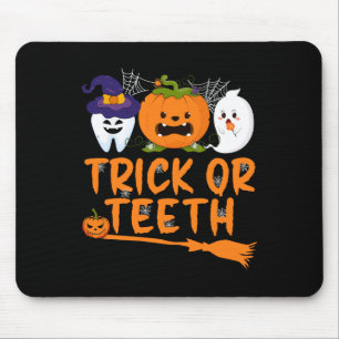 Trick Or Teeth Funny Dentist Halloween Dental Squa Muismat