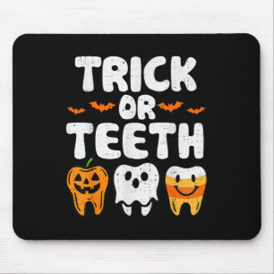 Trick or Teeth Halloween Grappige Tandheelkundige  Muismat