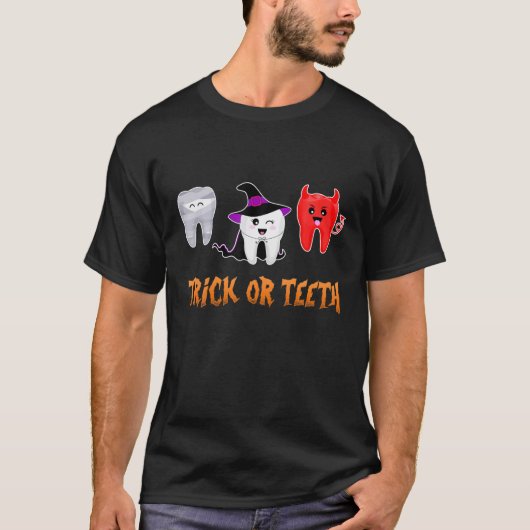 Trick or Teeth Tooth Witch Pet Dental Assistant Ha T-shirt (Voorkant)