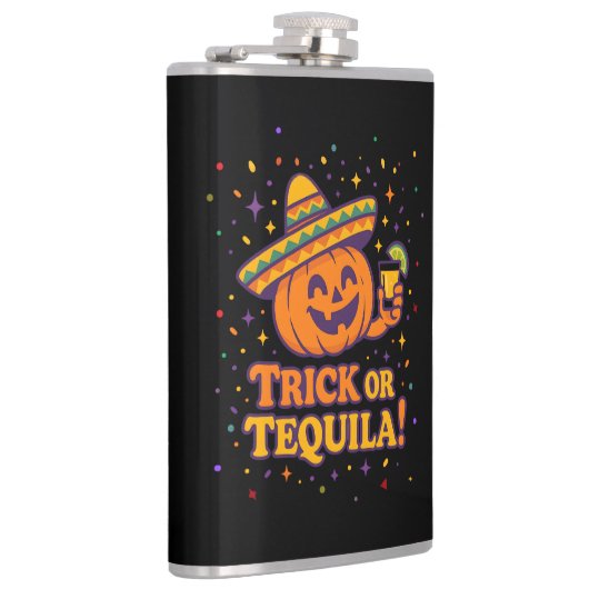 Trick or Tequila – Funny Halloween Pumpkin Party F Heupfles (Rechts)