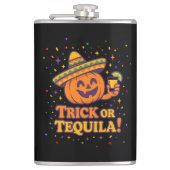 Trick or Tequila – Funny Halloween Pumpkin Party F Heupfles (Voorkant)
