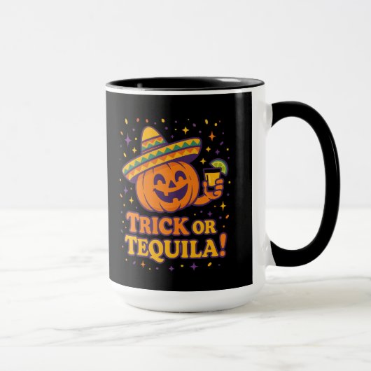 Trick or Tequila – Grappige Halloween Pompoen Fees Mok (Rechts)