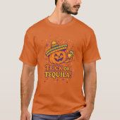 Trick or Tequila – Grappige Halloween Pompoen Fees T-shirt (Voorkant)